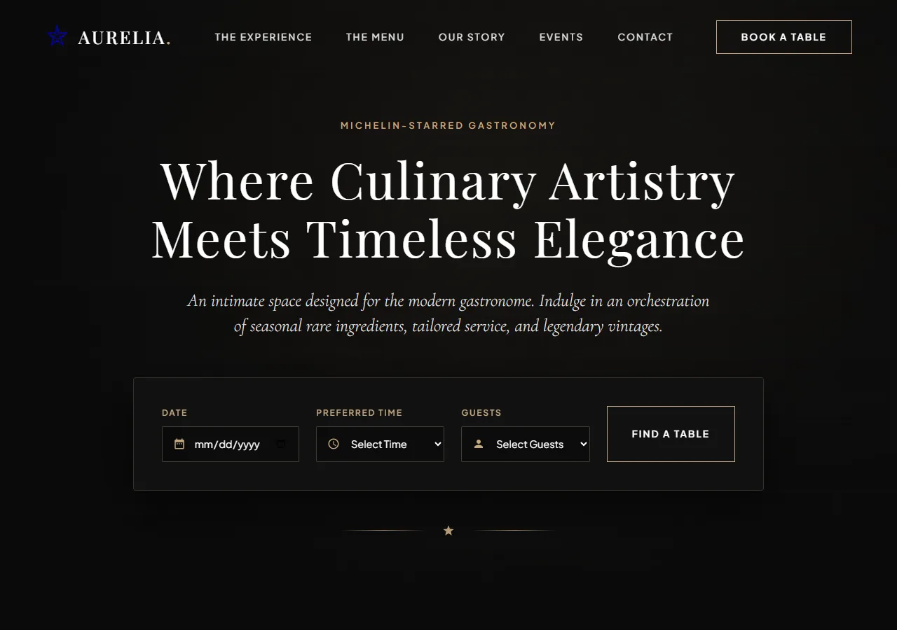 Swiss Fine Dining — Free HTML Template
