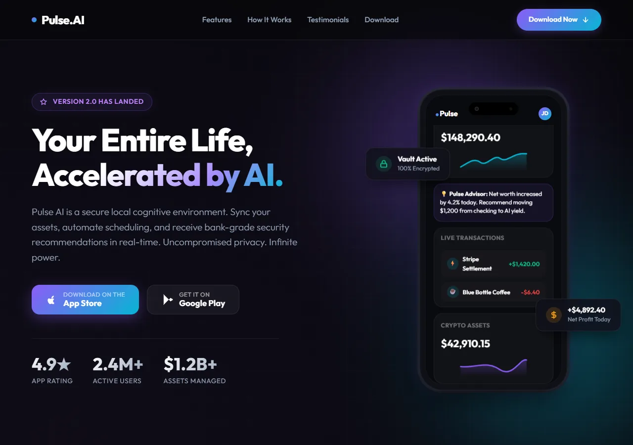 EuroPay App Landing — Free HTML Template